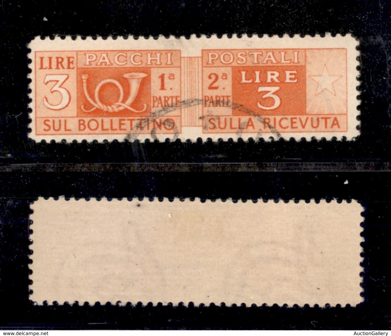 REPUBBLICA - 1946 - Pacchi Postali - 3 Lire (70/Ip) Usato - Non Dentellato Al Centro - Other & Unclassified