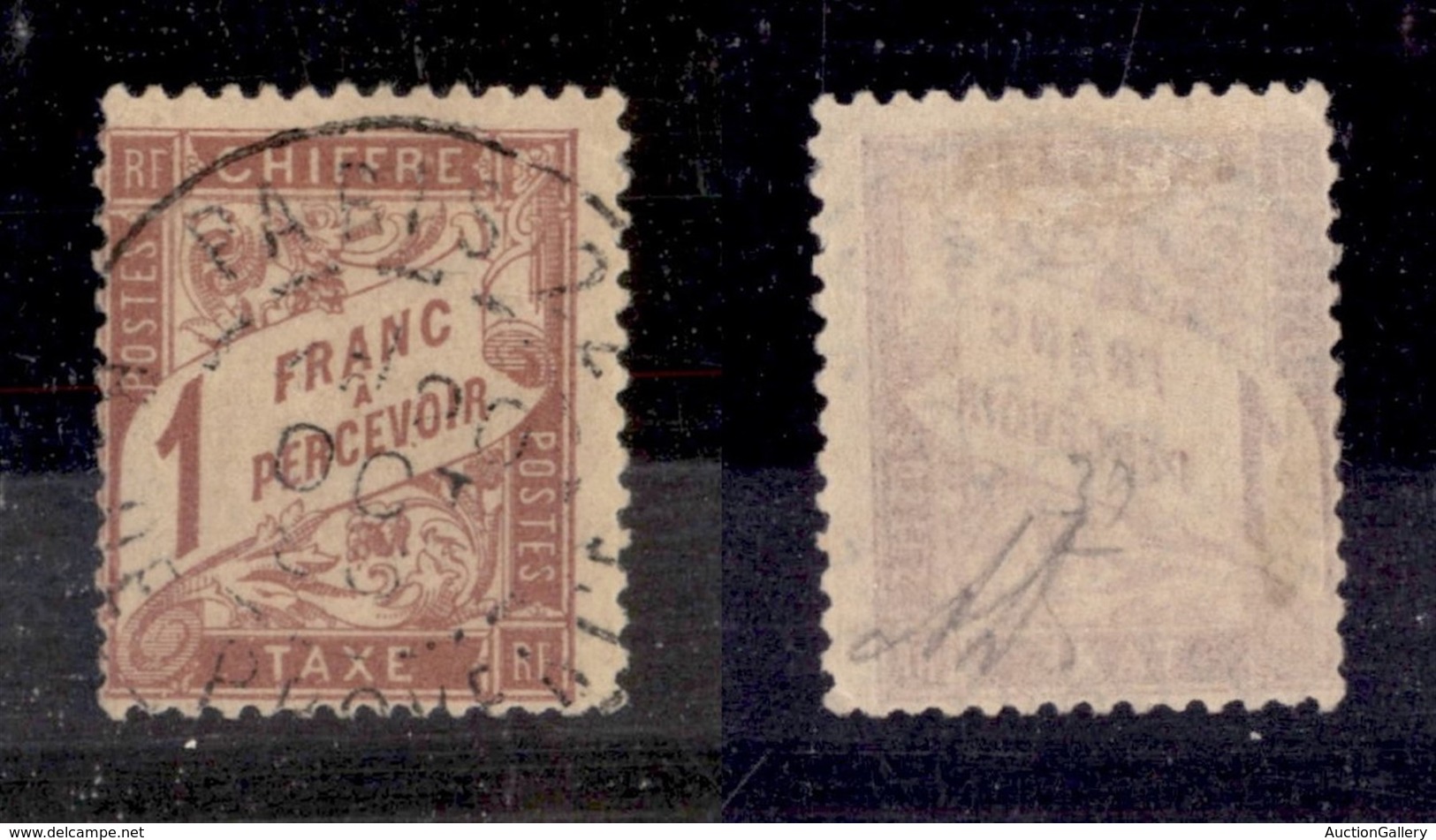 EUROPA - FRANCIA - 1896 - Segnatasse - 1 Franco (34x) Usato - Diena - Sonstige & Ohne Zuordnung