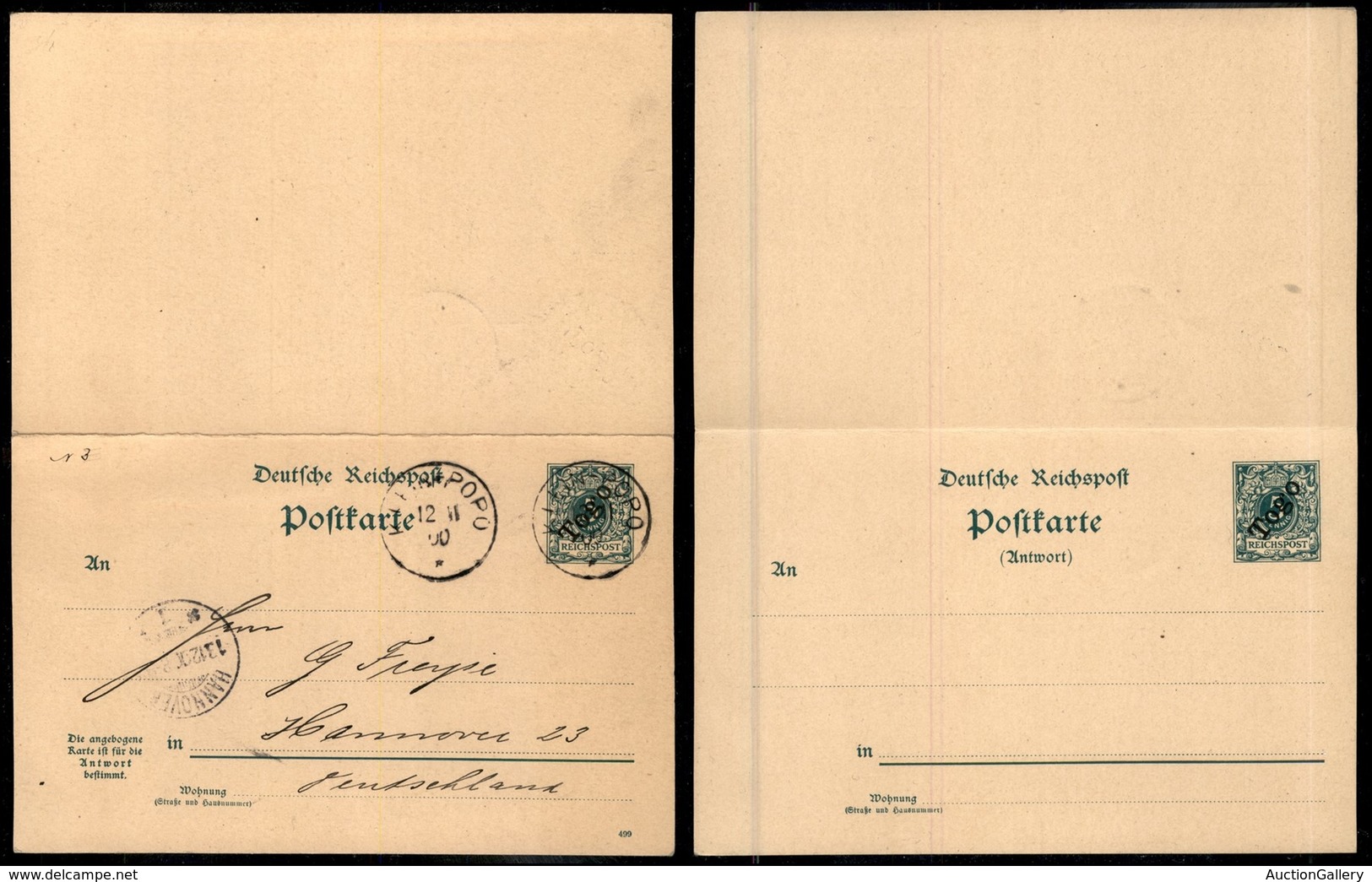 OLTREMARE - TOGO - Cartolina Postale 5 Pfennig Con Risposta Da Kleinpopo A Hannover Del 12.11.00 - Altri & Non Classificati