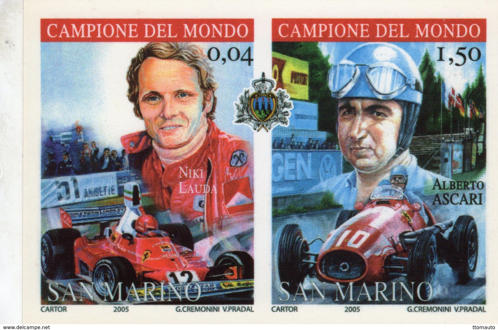Niki Lauda  -  Alberto Ascari  -  Campione Del Mondo  -  Carte Postale - Grand Prix / F1