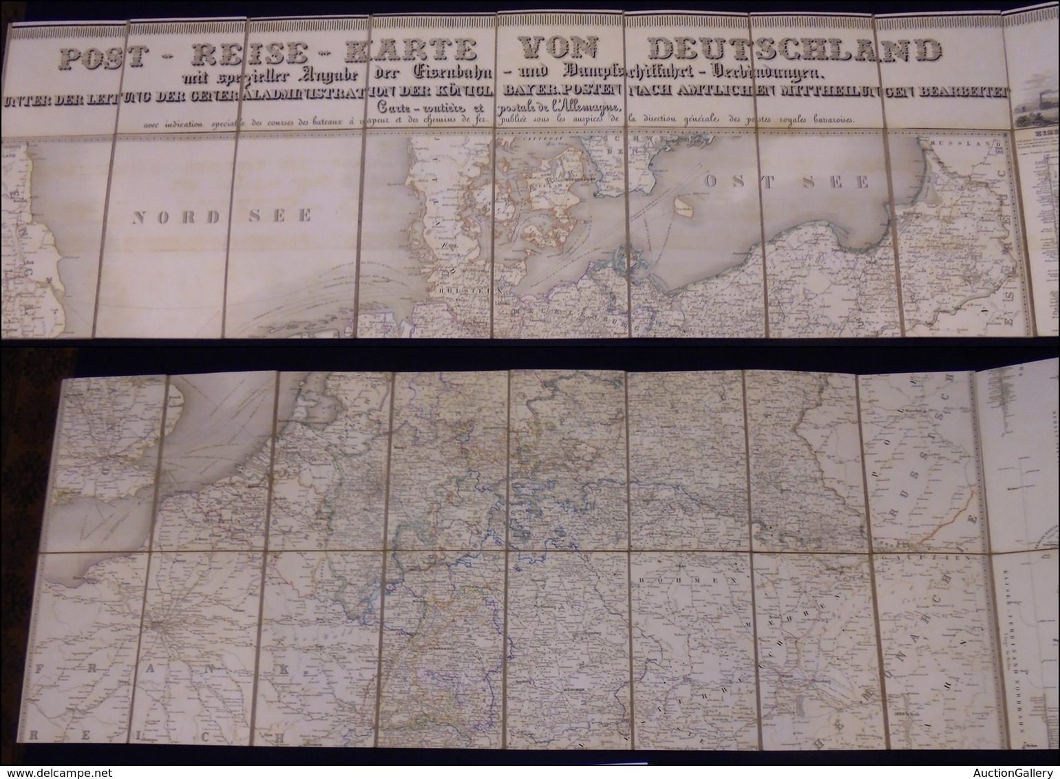 DOCUMENTI - VARIE - 1841 - Postreise Karte Von Deutschland Mit Den Eisenbahnen U. Dampfschiffarthen Unter Der Leitung De - Other & Unclassified