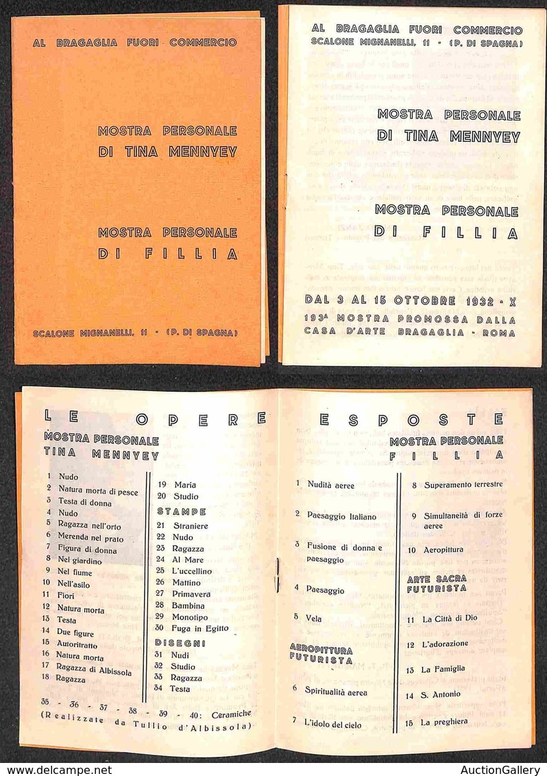 DOCUMENTI - VARIE - 1932 (3/15 Ottobre) - Al Bragaglia Fuori Commercio - Mostre Personali Di Tina Menney E Fillia - Opus - Autres & Non Classés