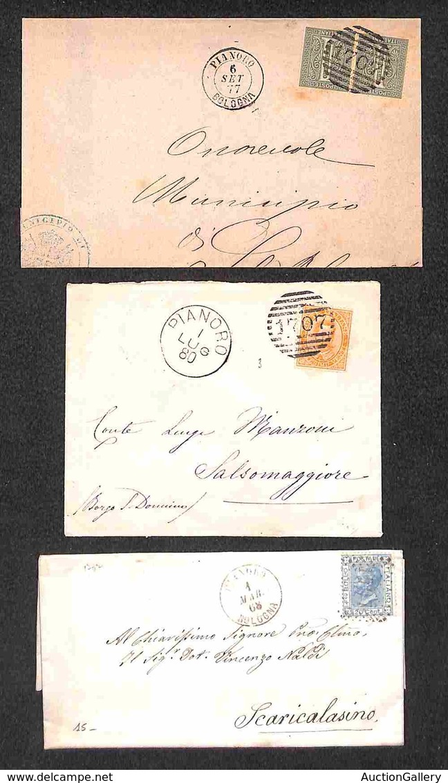 LOTTI - COLLEZIONI - REGNO - 1868/1880 - Pianoro - Insieme Di 3 Lettere Con Varietà Di Annulli Numerali E Sbarre - Other & Unclassified