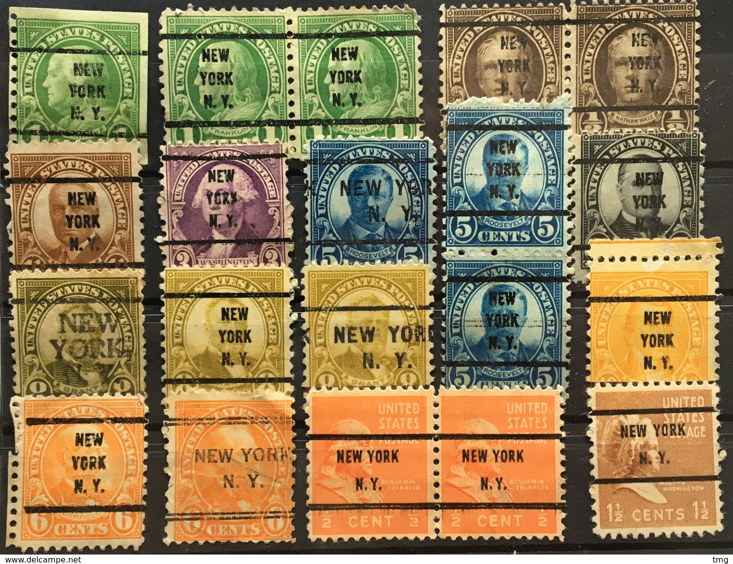 Préoblitérés Etats-Unis Precancel USA (°) 20 Stamps Various New York From YT 228 To 370 – 165 - Precancels
