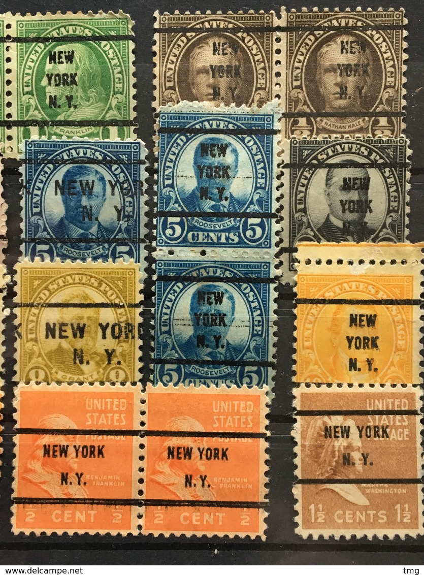 Préoblitérés Etats-Unis Precancel USA (°) 20 Stamps Various New York From YT 228 To 370 – 165 - Precancels