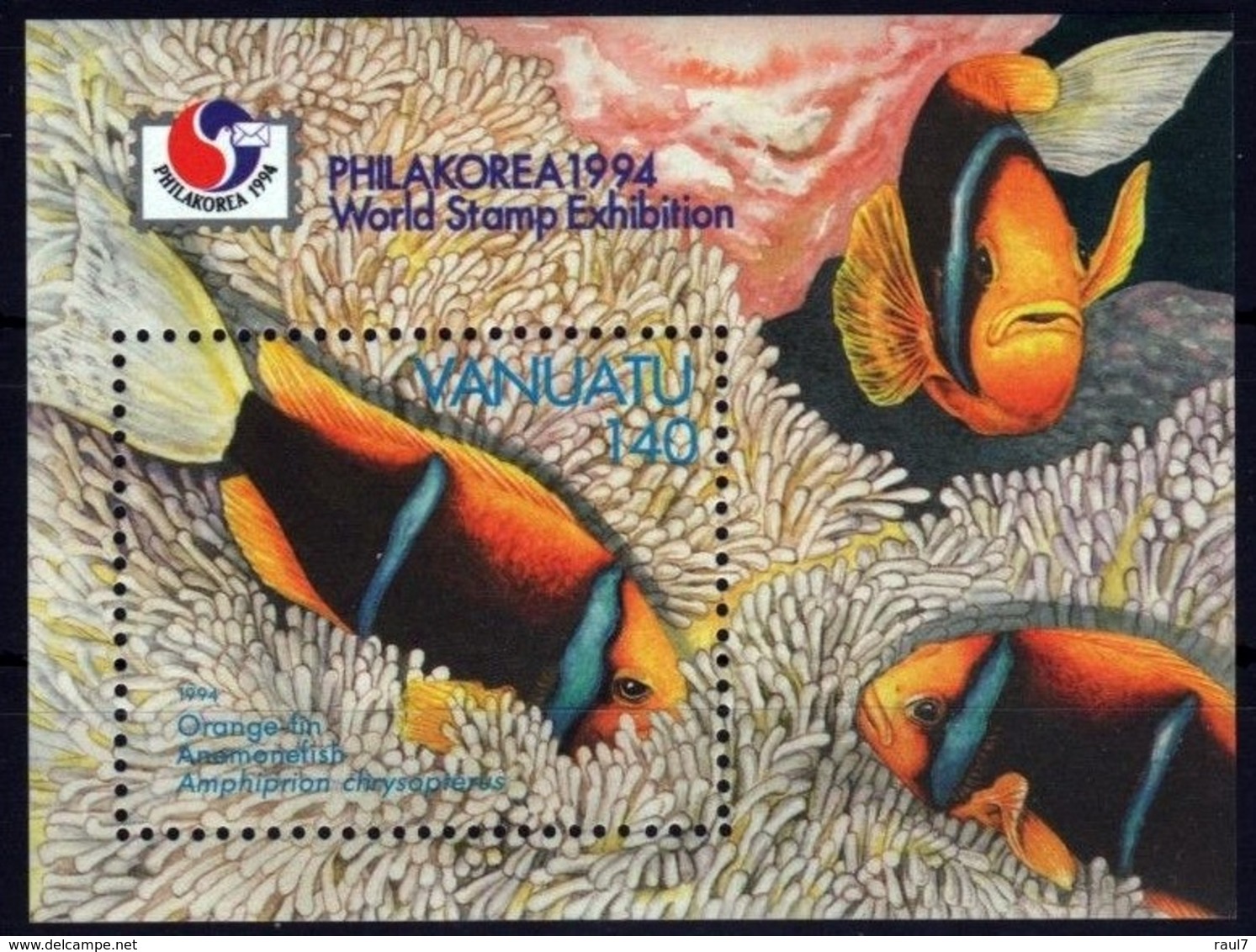 Vanuatu 1994 - Faune, Poissons Anémone - BF Neuf // Mnh - Vanuatu (1980-...)