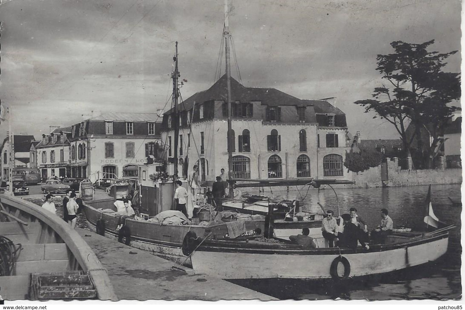 CPSM  France    29 Finistère   Ile Tudy  Le Quai  Les Hôtels  Présence De Bateaux - Ile Tudy