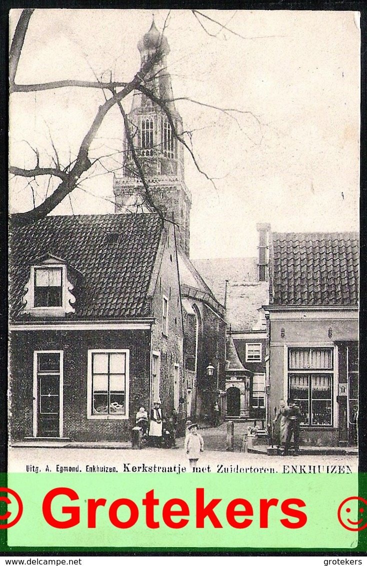 ENKHUIZEN Kerkstraatje Met Zuidertoren Ca 1903 - Enkhuizen