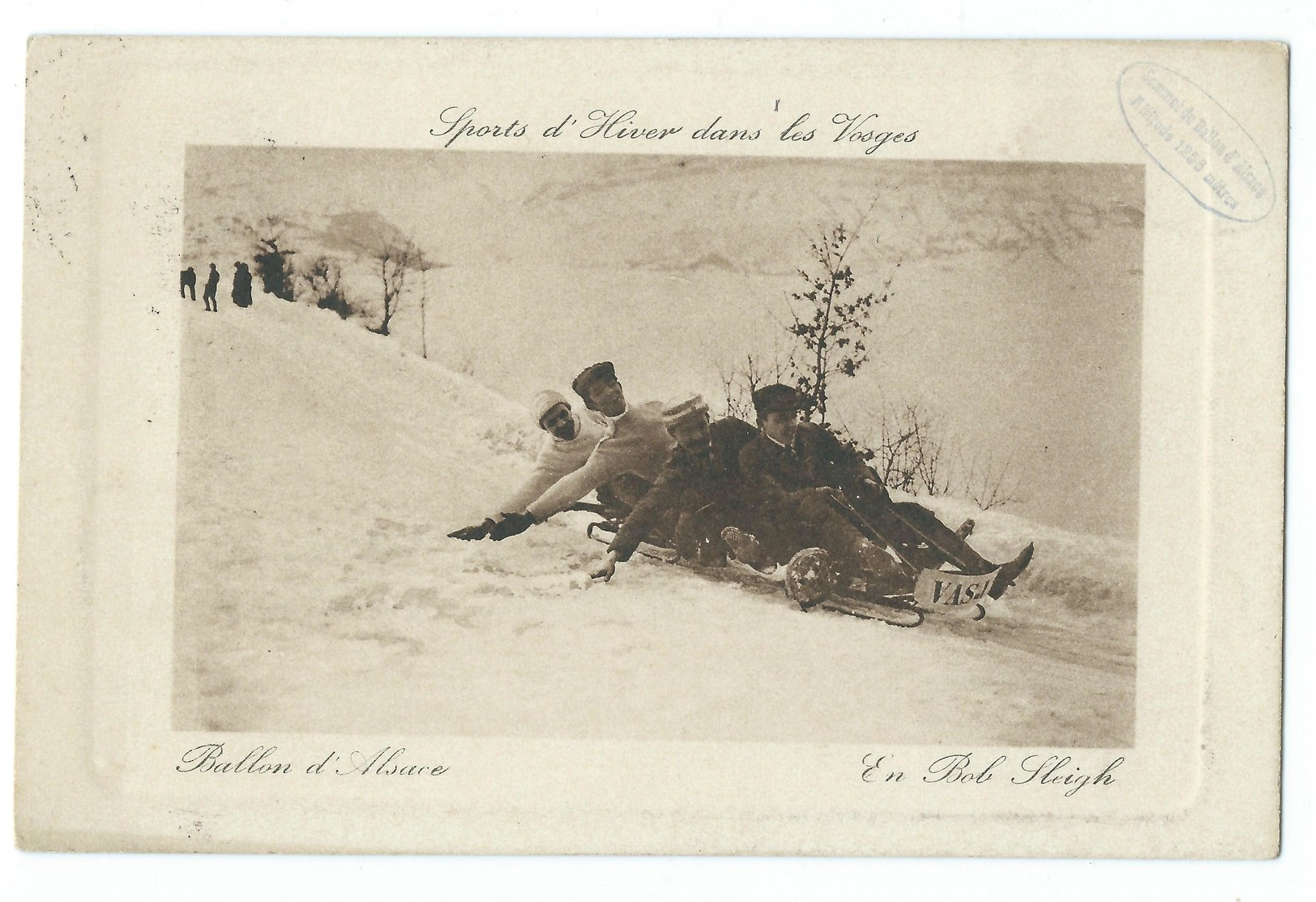 CPA Environ De Gérardmer Ballon D'Alsace En Bob-Sleigh Hiver Dans Les Vosges - Gerardmer