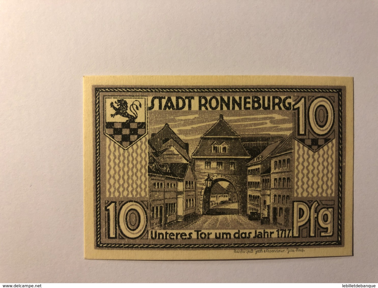 Allemagne Notgeld Ronneburg 10 Pfennig - Collections