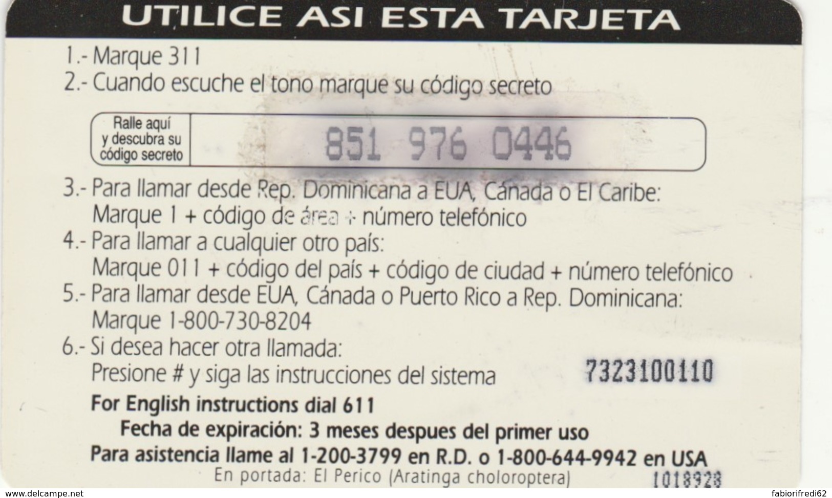 PHONE CARD- DOMINICANA (E36.20.4 - Back Side Not Perfect - Dominicaanse Republiek