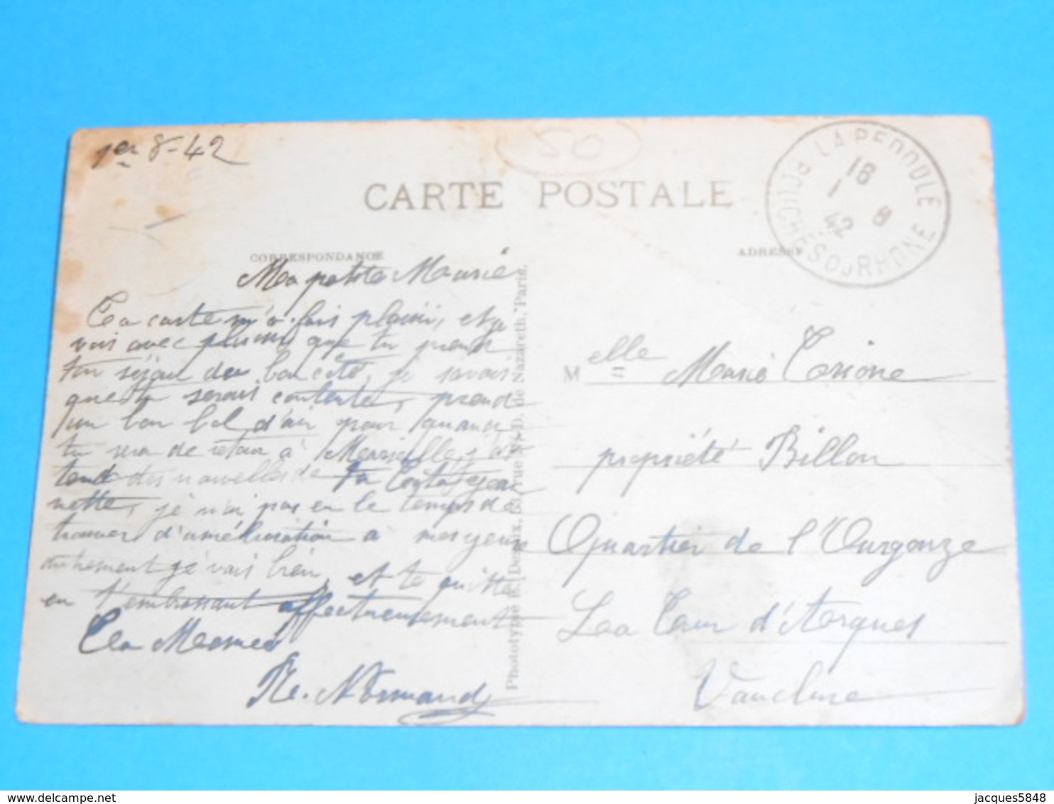 50 ) Port-bail - N° 40 - La Rue De La Gare  - Année 1942  - EDIT : Desaix - Autres & Non Classés
