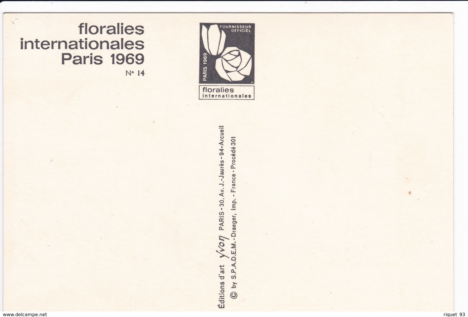 Lot 9 CPM FLORALIES INTERNATIONALES PARIS 1969 (Parc des Expo. Bois de Vincennes) dont 1cpm 1er jour