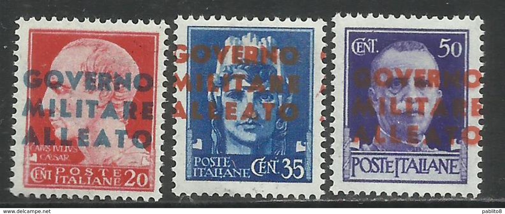 OCCUPAZIONE ANGLO-AMERICANA NAPOLI 1943 VARIETÀ VARIETY SERIE COMPLETA COMPLETE SET MNH - Britisch-am. Bes. Neapel