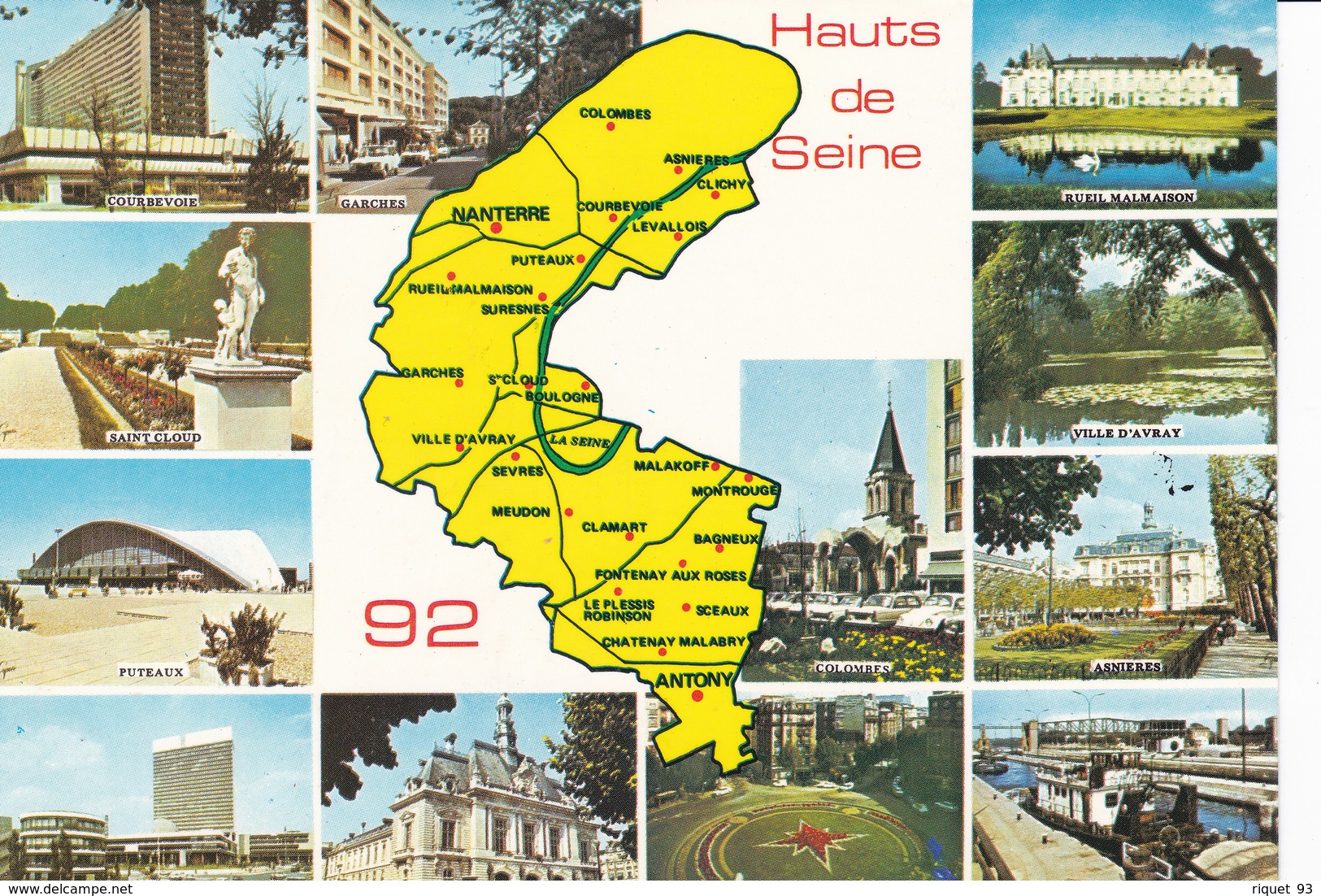 HAUTS DE SEINE 92 (carte Du Dpt Et Multi-vues) - Maps