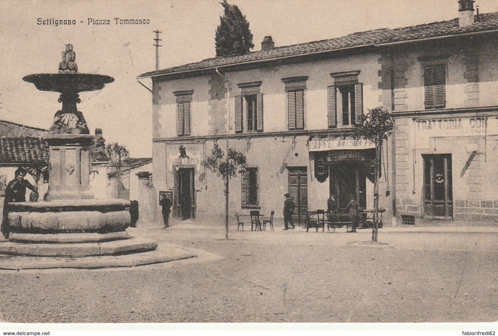 CARTOLINA VIAGGIATA 1926 SETTIGNANO PIAZZA TOMMASEO (LK57 - Autres & Non Classés