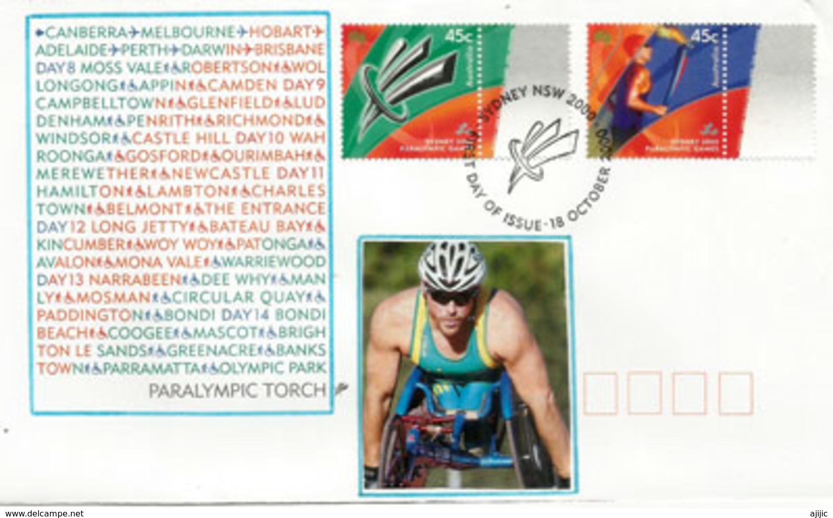 SYDNEY PARALYMPIC GAMES 2000, Beau FDC Australie, Oblitération Spéciale De Sydney - Estate 2000: Sydney - Paralympic