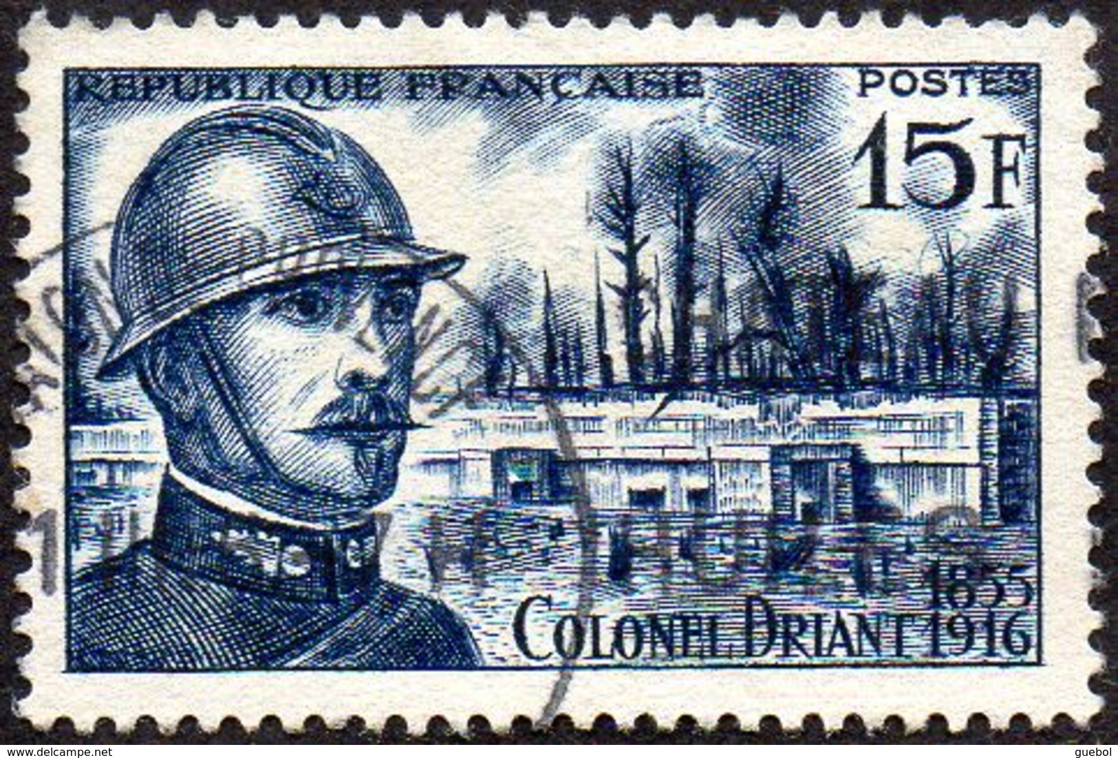 France Oblitération Cachet à Date N° 1052 - Colonel Driant - Poste De Commandement Du Bois Des Caures - Gebraucht