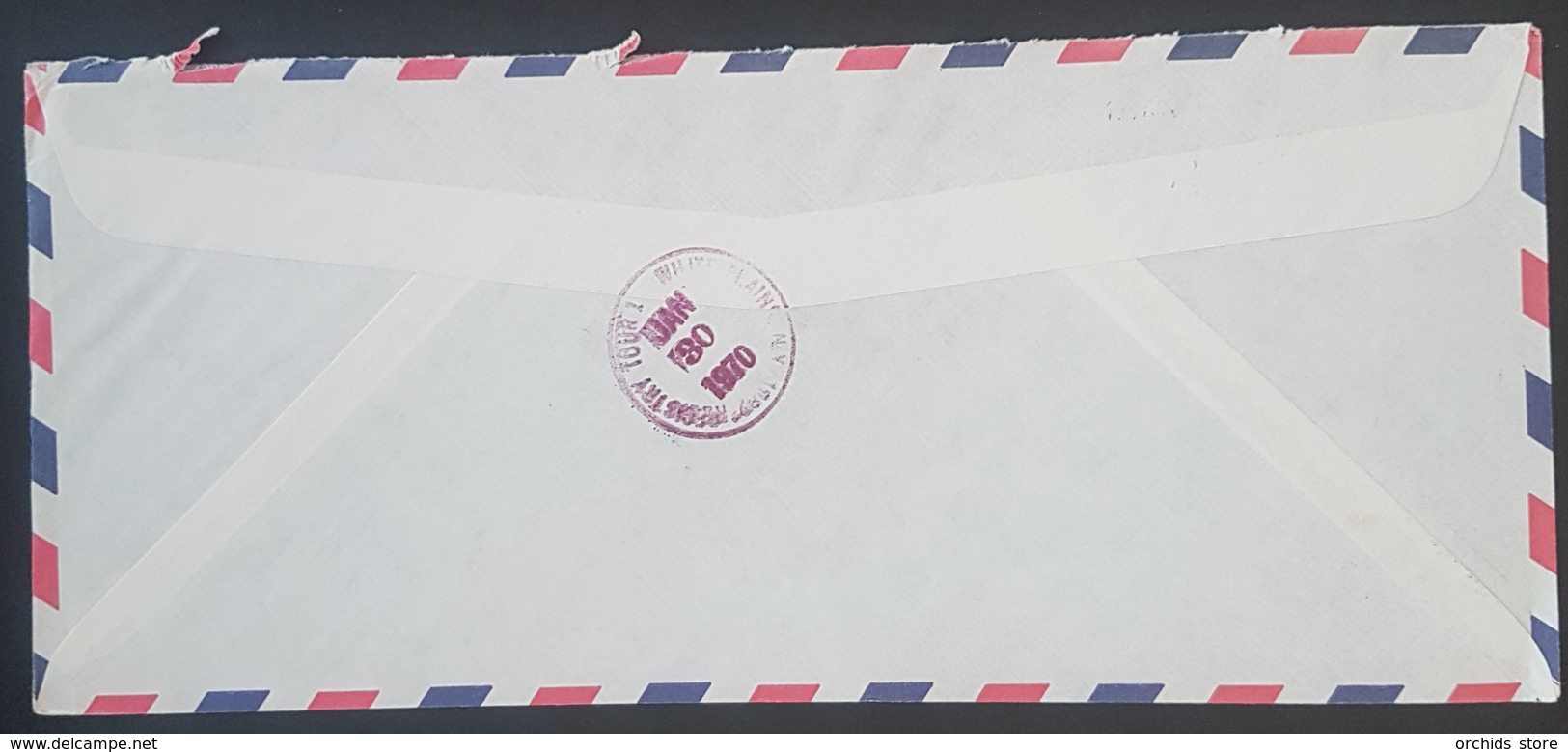 HX2- Ajman 1969 Registered Cover Sent To STAMPEX USA - Franked Amrstrong Landing On The Moon S/S - Mi. Block 152B Imperf - Ajman