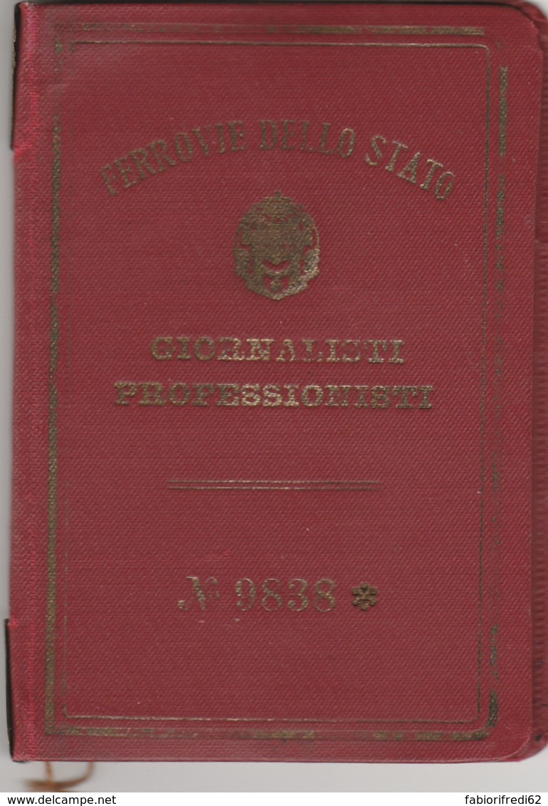 1932 VIAGGI GIORNALISTI TESSERA (FX280 - Europa