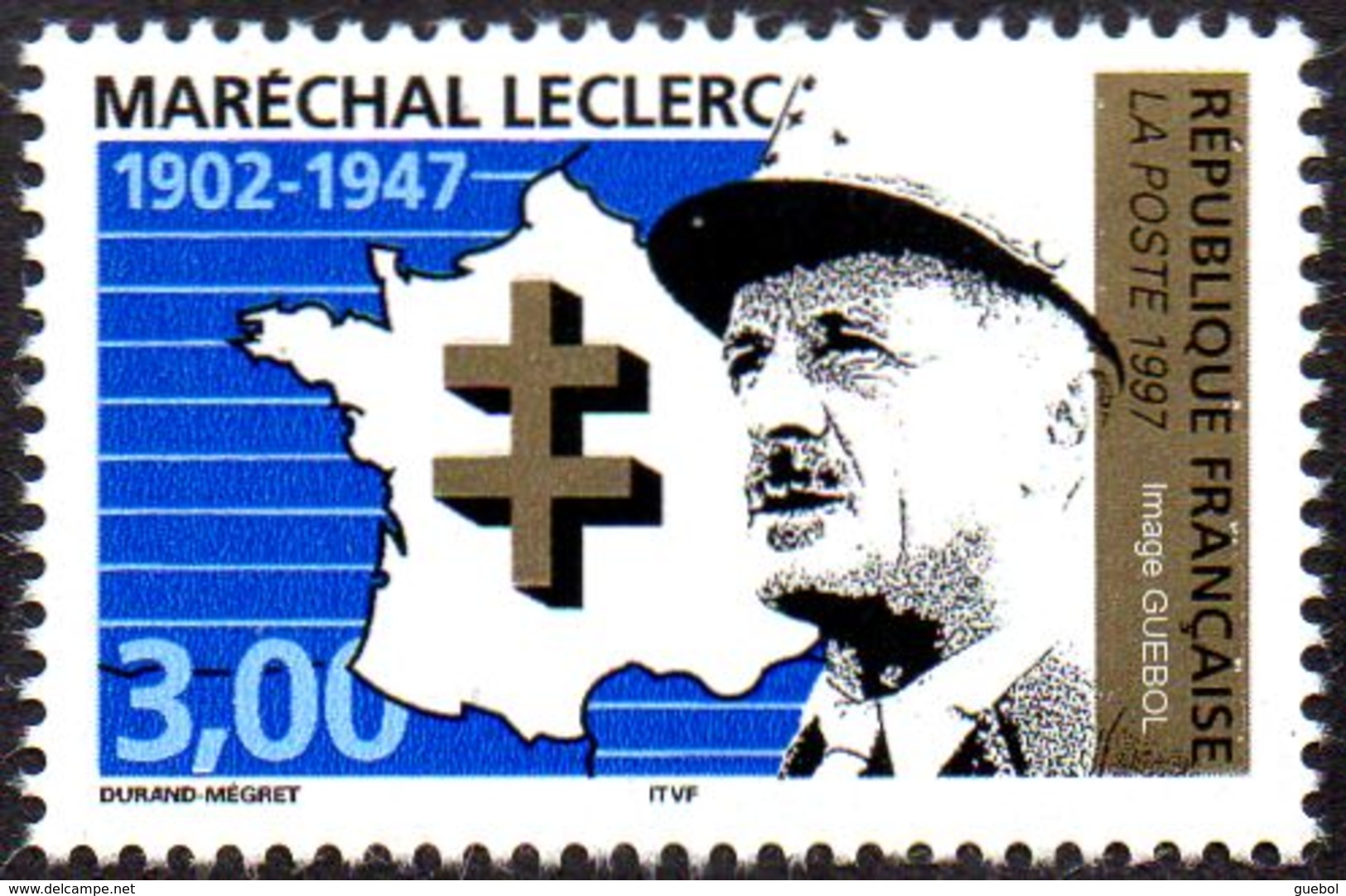 France Histoire N° 3126 ** Personnage - Militaire - Général Leclerc Et Croix De Lorraine - 2. Weltkrieg