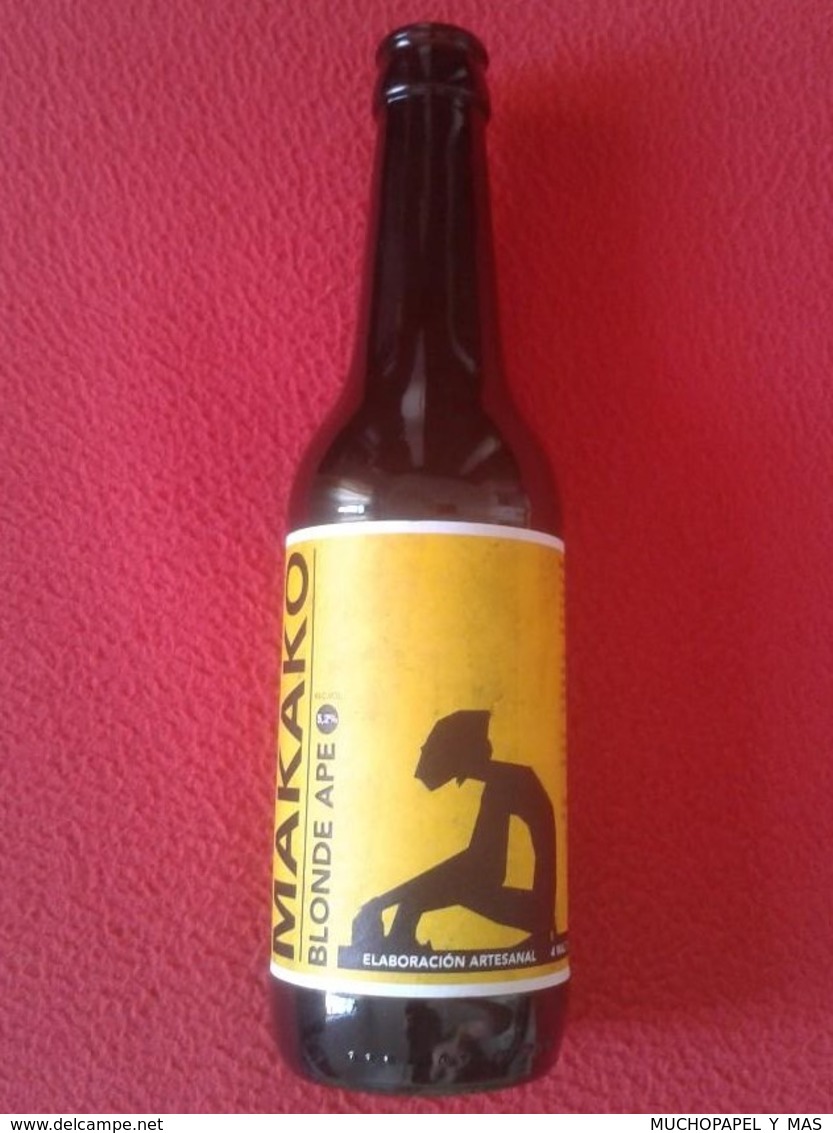 SPAIN RARA ESCASA BOTELLA DE CERVEZA BEER BOTTLE ELABORACIÓN ARTESANAL MAKAKO BLONDE APE LA BIÈRE BIER BIRRA CERVEJA VER - Cerveza