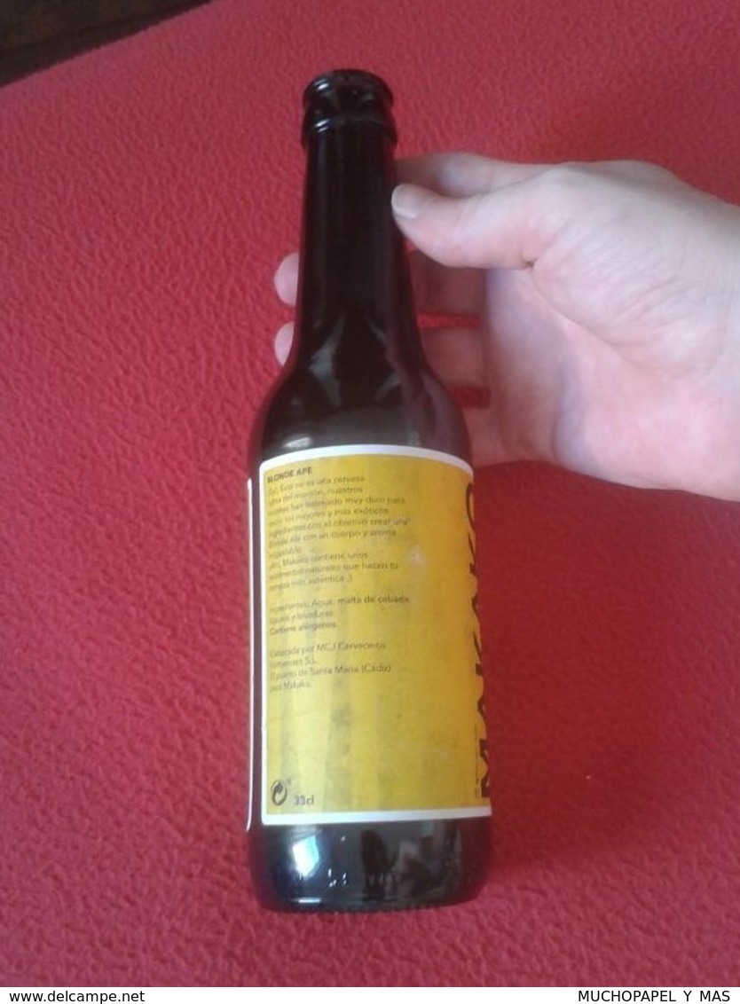 SPAIN RARA ESCASA BOTELLA DE CERVEZA BEER BOTTLE ELABORACIÓN ARTESANAL MAKAKO BLONDE APE LA BIÈRE BIER BIRRA CERVEJA VER - Bière