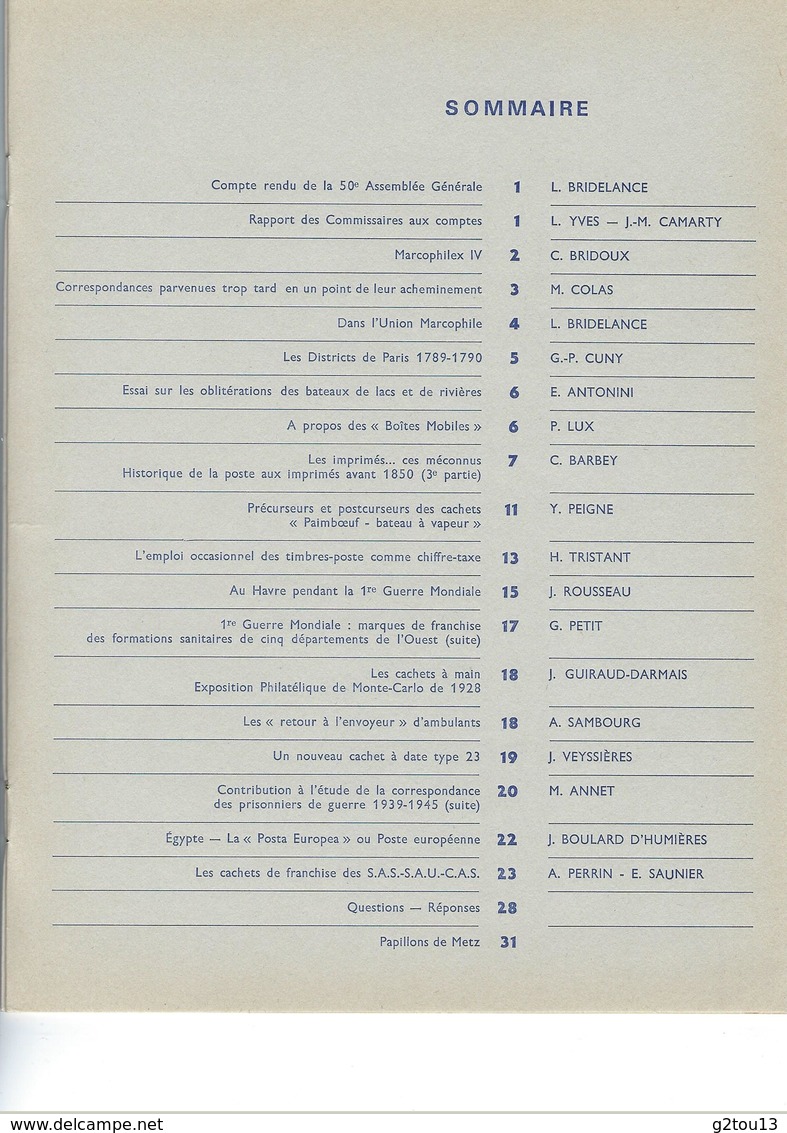 Les Feuilles Marcophiles N°206 - 3° Trimestre 1976 - Français