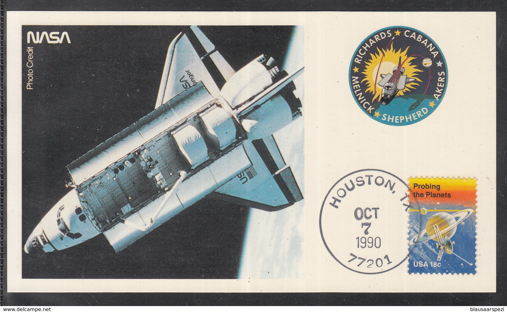 A 41 ) USA Germany Klasse Raumfahrt Space Karte STS 41 " Ansicht Des Shuttels" 1990 - United States