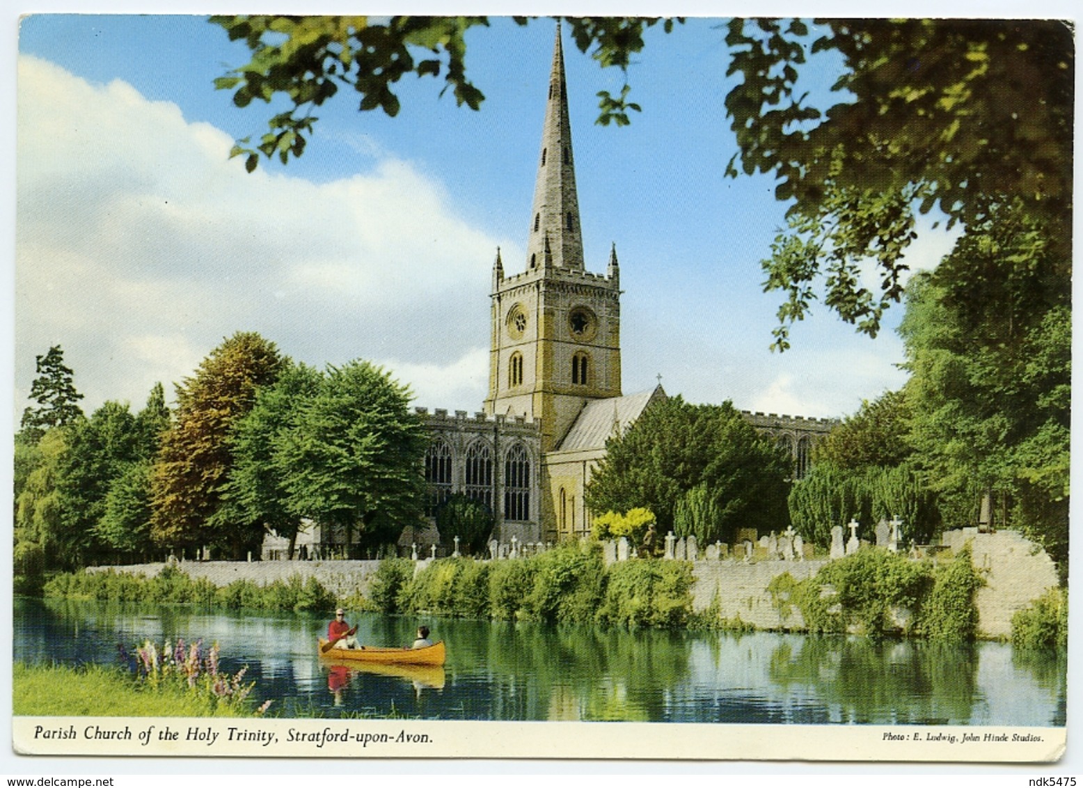 JOHN HINDE : STRATFORD UPON AVON - PARISH CHURCH OF THE HOLY TRINITY (10 X 15cms Approx.) - Stratford Upon Avon