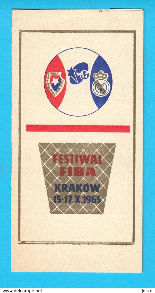 FIBA BASKETBALL TOURNAMENT KRAKOW 1965. Poland - Invitation To RADIVOJ KORAĆ * Programme + Tickets * Programm Programma - Libri