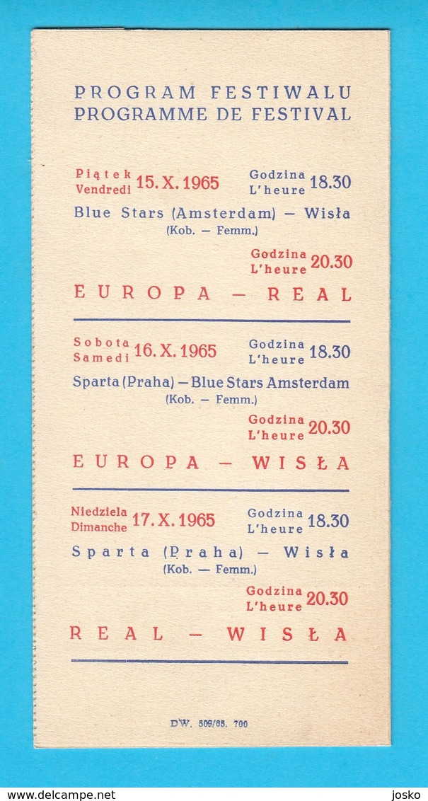 FIBA BASKETBALL TOURNAMENT KRAKOW 1965. Poland - Invitation To RADIVOJ KORAĆ * Programme + Tickets * Programm Programma - Bücher