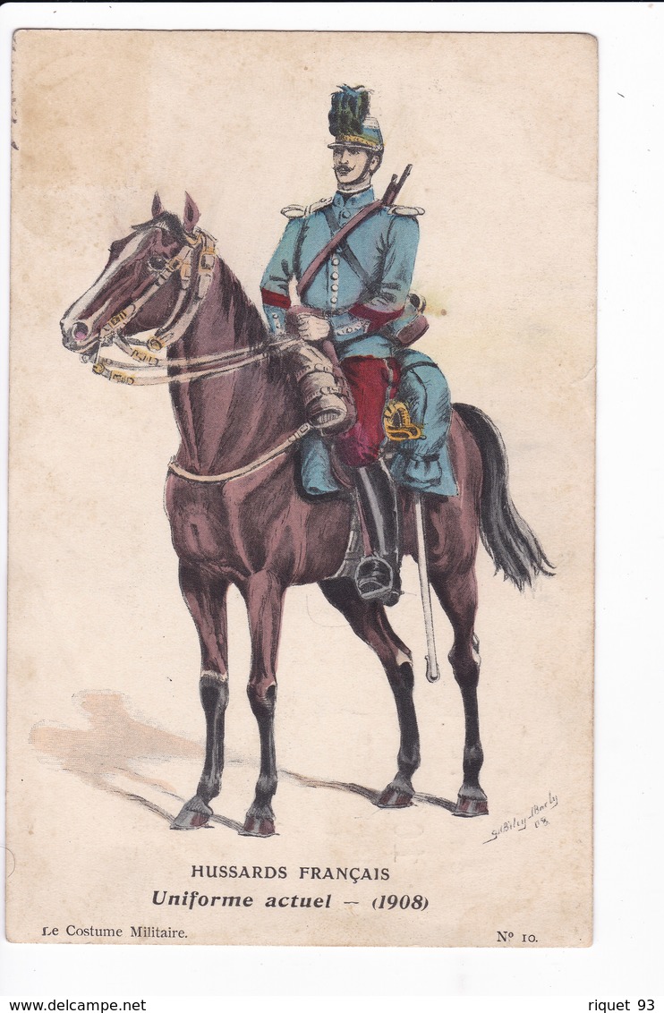 HUSSARDS FRANÇAIS-Uniforme Actuel-(1908)- Le Costume Militaire N° 10 -(Imprimé Pour Les Fêtes De Charité Niortaises - Uniforms