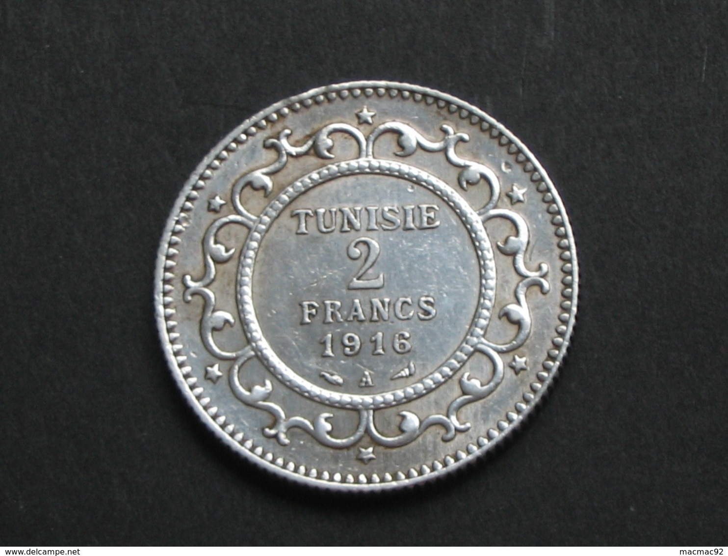 Très Beau 2 Francs 1916 A -  Argent - TUNISIE-    **** EN ACHAT IMMEDIAT **** - Tunisie