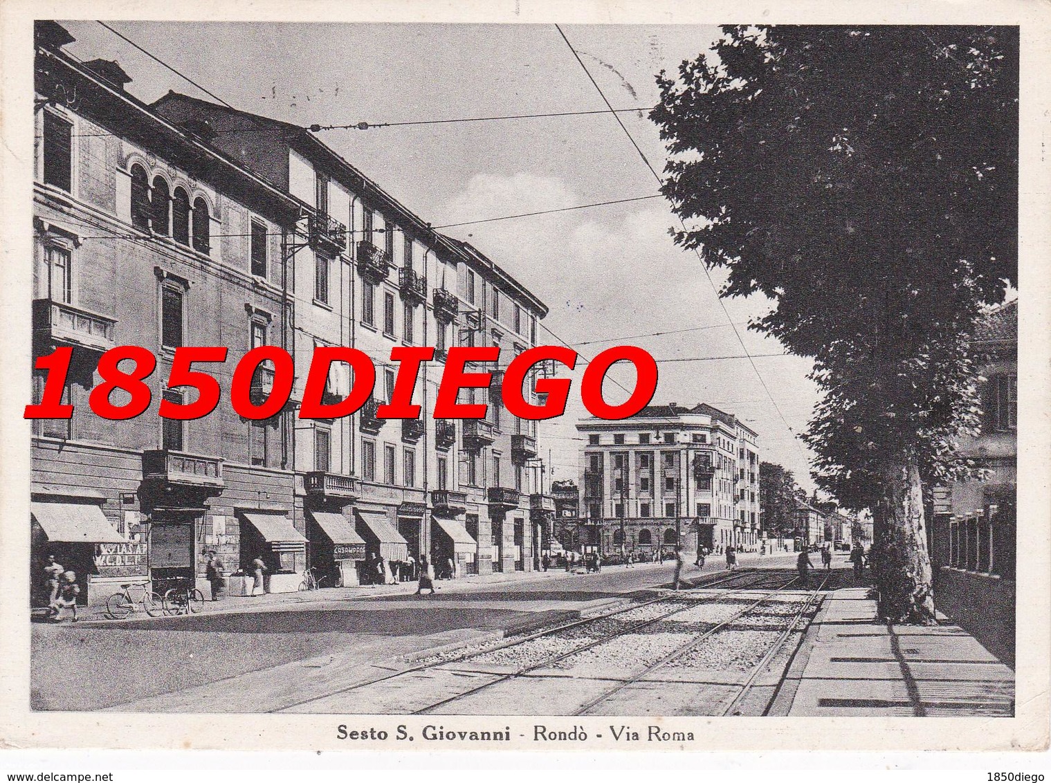 SESTO SAN GIOVANNI - RONDO' - VIA ROMA F/GRANDE VIAGGIATA 1950 ANIMATA - Sesto San Giovanni