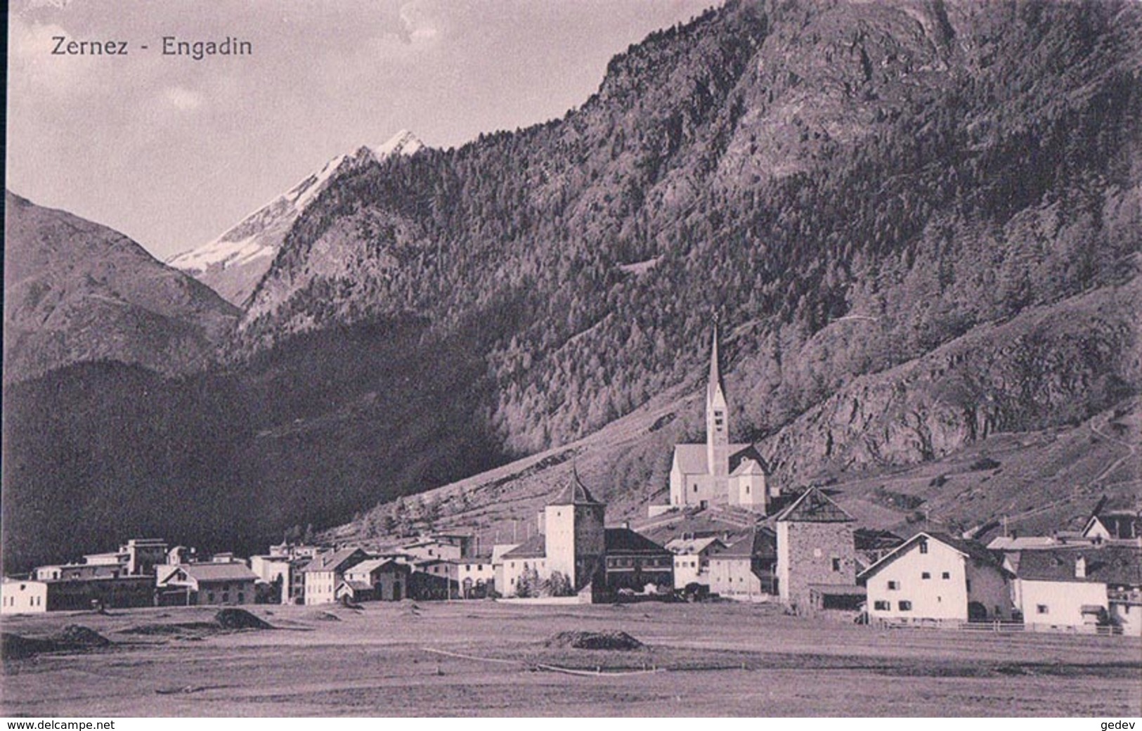 Zernez Engadin + Tampon Hotel Baer & Post Zernez (221) - Zernez