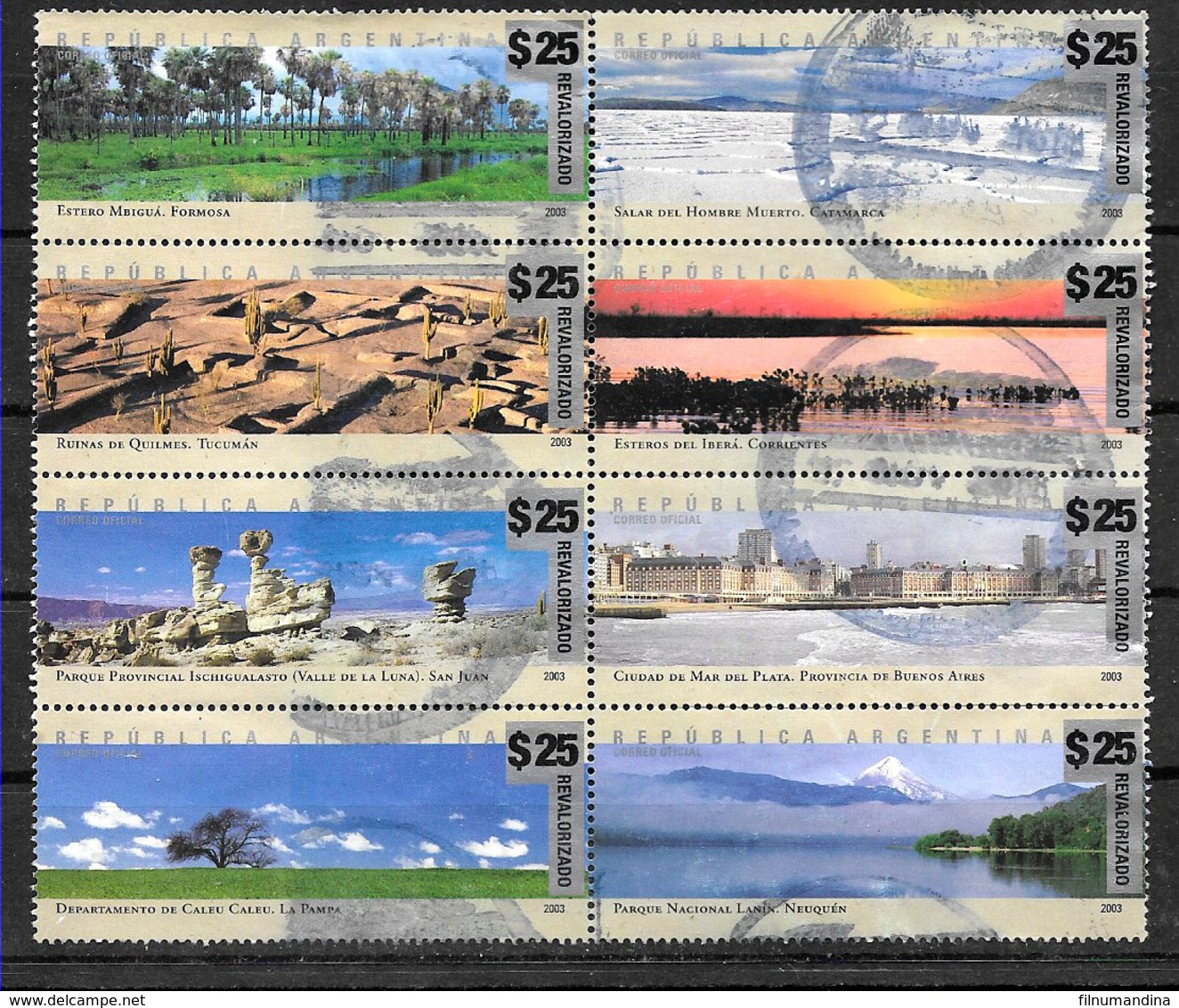 ARGENTINA 2018 NEW EMERGENCY ISSUE OVERPRINTED 25 $ BLOCx8 DIF,USED - Gebraucht