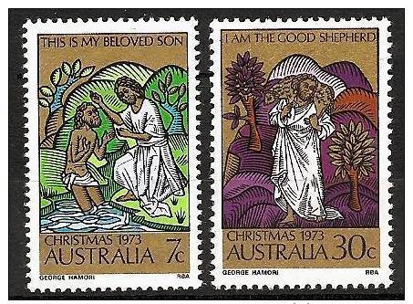 AUSTRALIA 1973 - Christmas / John The Baptizer / The Good Shepard - 2v Mi 535A-536A ** MNH Cv€2,80 K119 - Ungebraucht