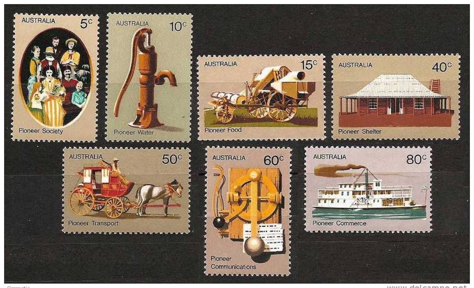 AUSTRALIA 1972 - PIONEER LIFE - SALE! Complete Set 7v Mi 504-10 ** MNH Neuf Cv€3,50 K114 - Neufs