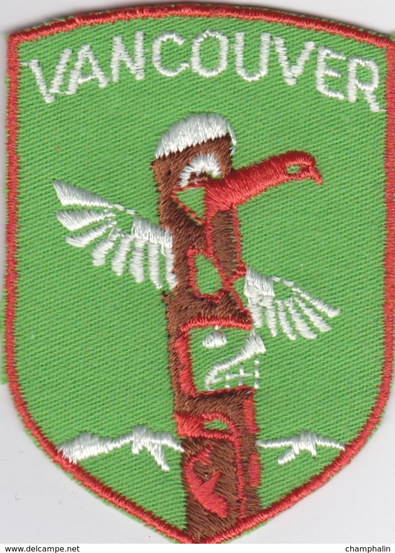 Ecusson Tissu - Canada - Vancouver - Totem - Blason - Armoiries - Héraldique - Ecussons Tissu