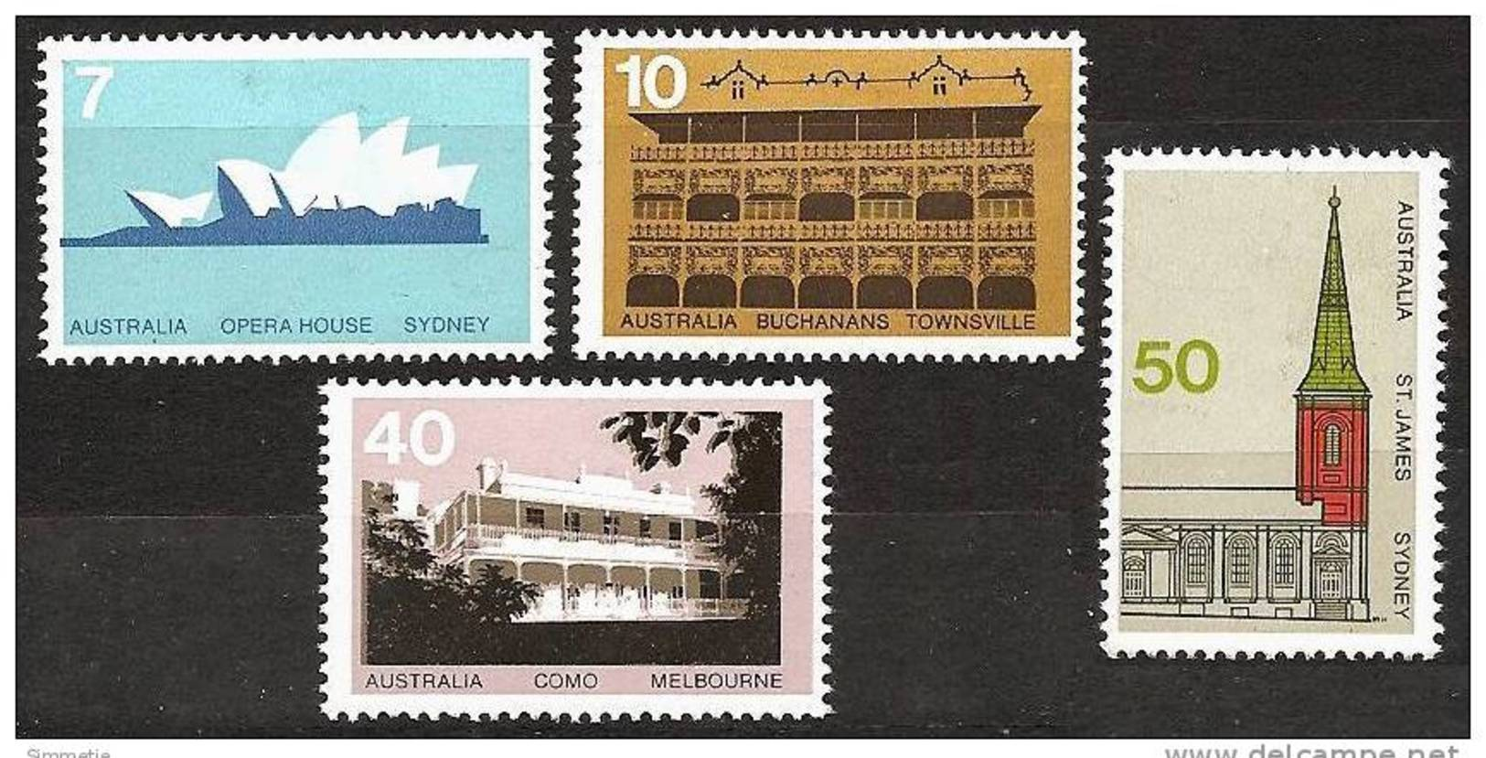 AUSTRALIA 1973 - Architecture / Operahouse / Buchanan Hotel / Como House / St. James Church - 4v Mi 537-40 ** MNH C - Ungebraucht