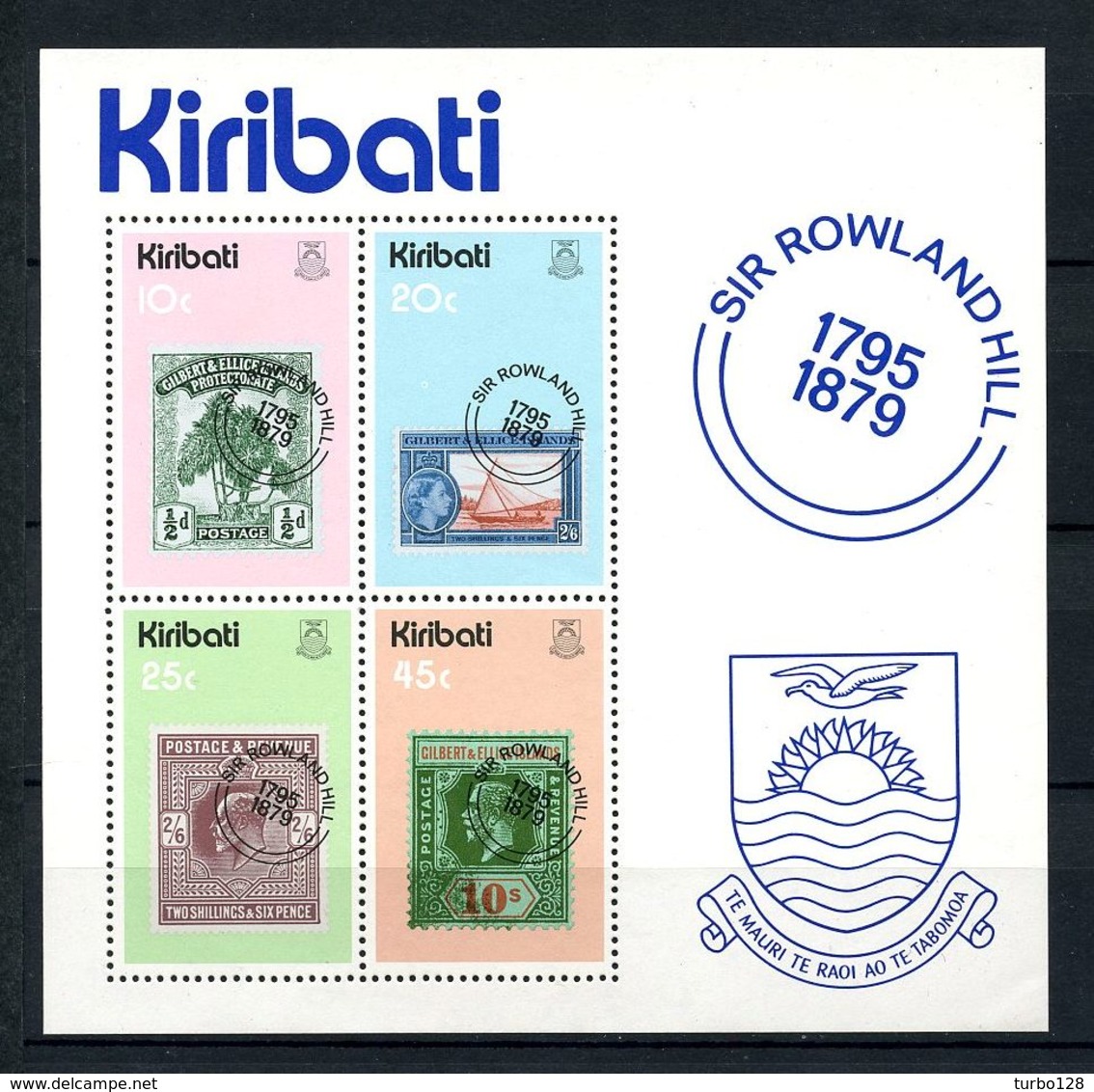 KIRIBATI 1979  N° 1 ** Neuf MNH Superbe C 3.50 € Rowland Hill Timbres Sur T. Gilbert Bateaux Ellice Grande Bretagne Arbr - Kiribati (1979-...)