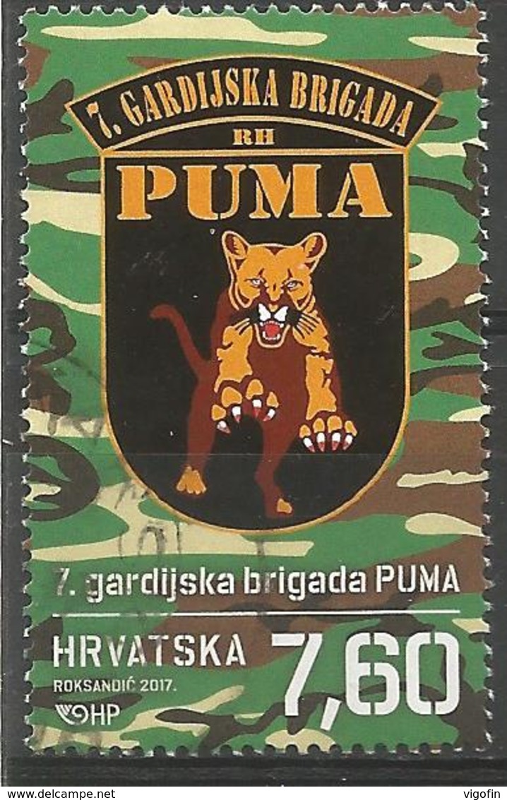 HR 2017-1294 "PUMA", HRVATSKA CROATIA, 1 X 1v, Used - Kroatië