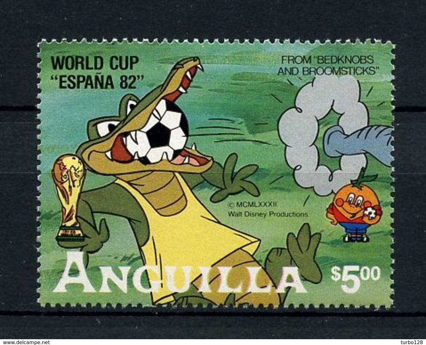 ANGUILLA 1982  Timbre Bloc N° 45 ** Neuf MNH Superbe C 11 € Coupe Du Monde Espana Animaux Crocodile BD W. Disney - Anguilla (1968-...)