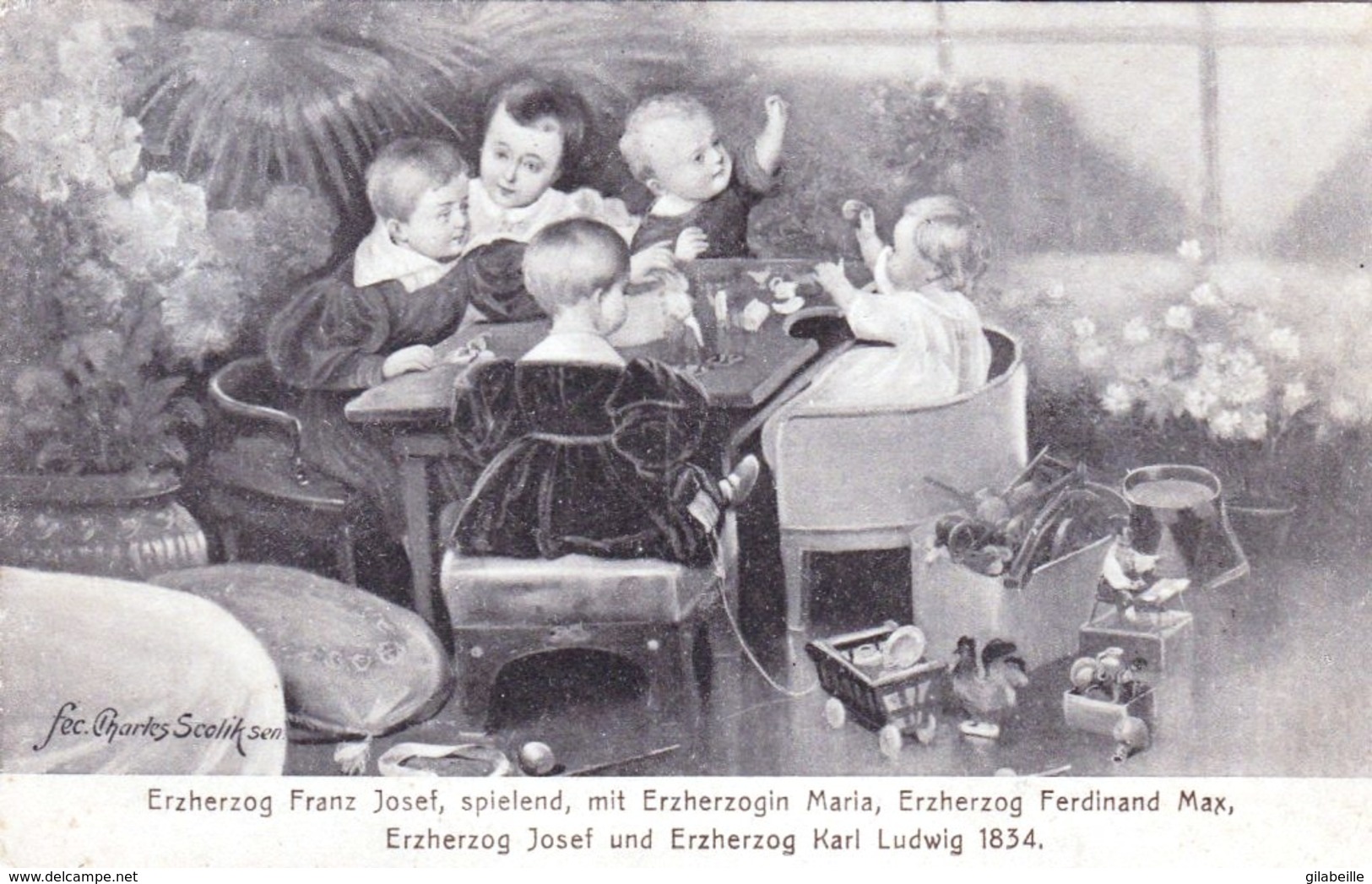 Autriche - Erzherzog Franz Josef, Spielend,mit Erzherzogin Maria,ferdinand Max , Josef Und Karl Ludwig - Sonstige & Ohne Zuordnung