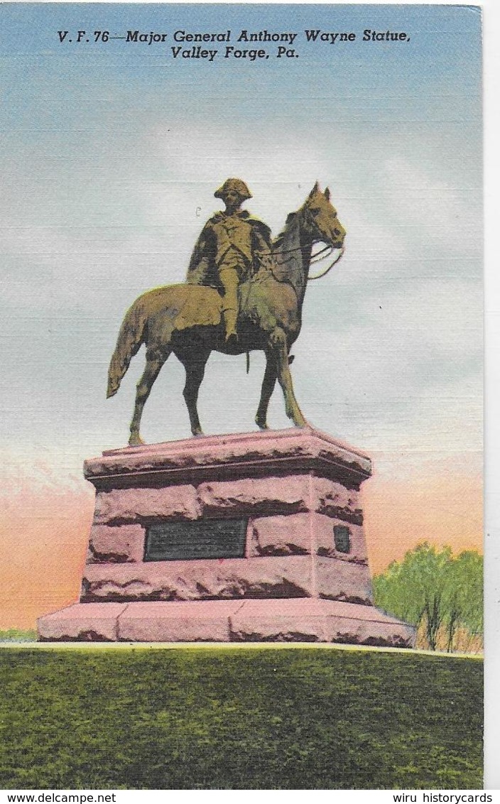 AK 0111  Major General Anthony Wayne Statue - Valley Forge ( Pa. ) Um 1930-40 - Denkmäler