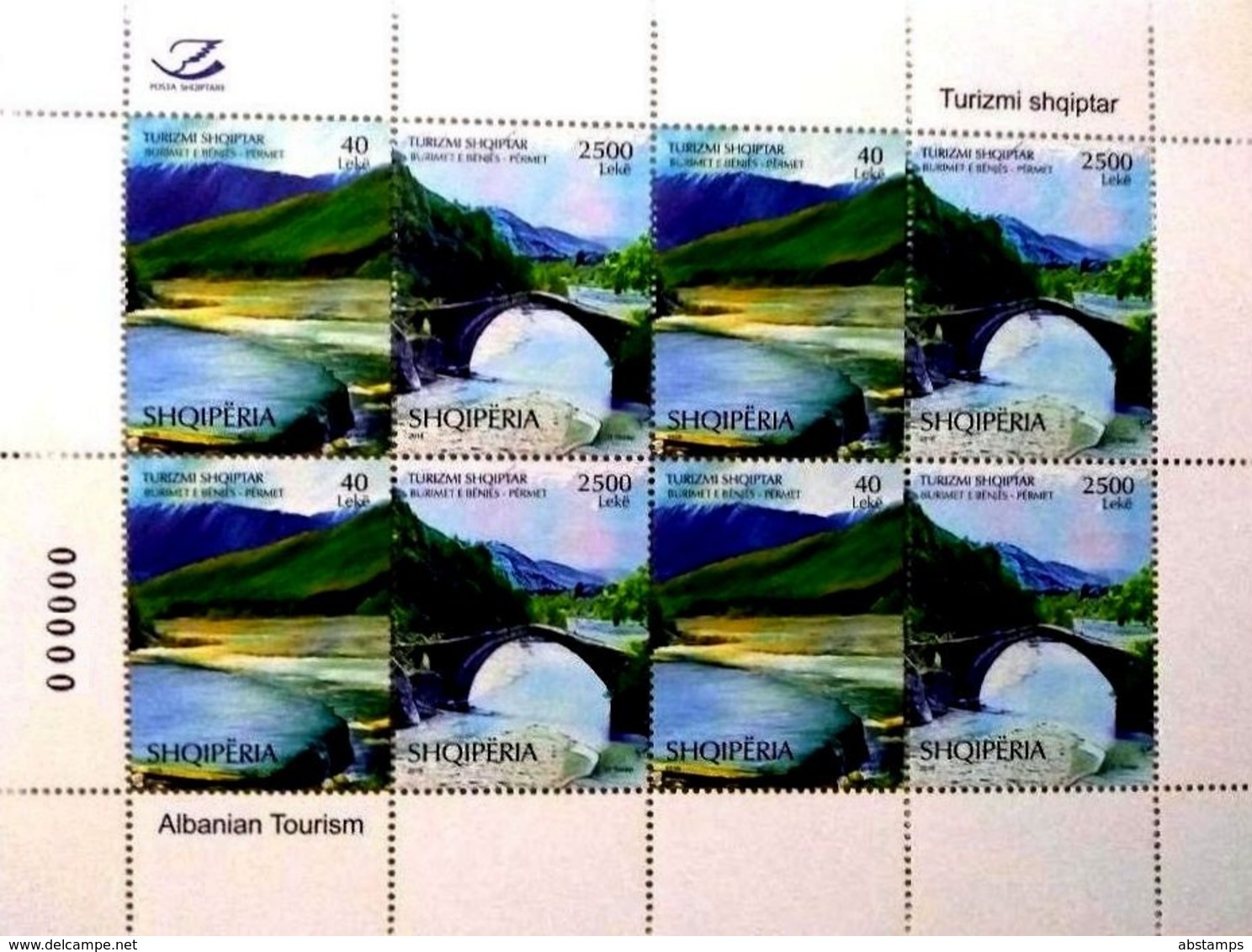 Albania Stamps 2018. Tourism: Thermal Springs; Brigde; Vjosa River. Sheet MNH - Albania