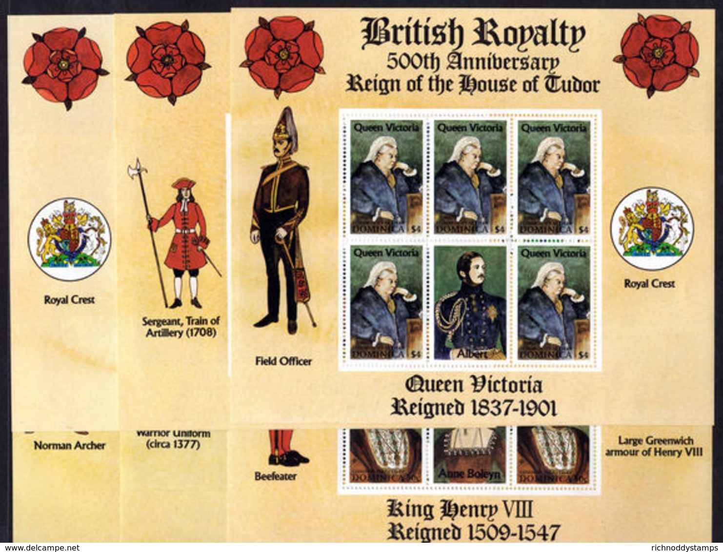 Dominica 1986 House Of Tudor Sheetlet Set Unmounted Mint. - Dominica (1978-...)