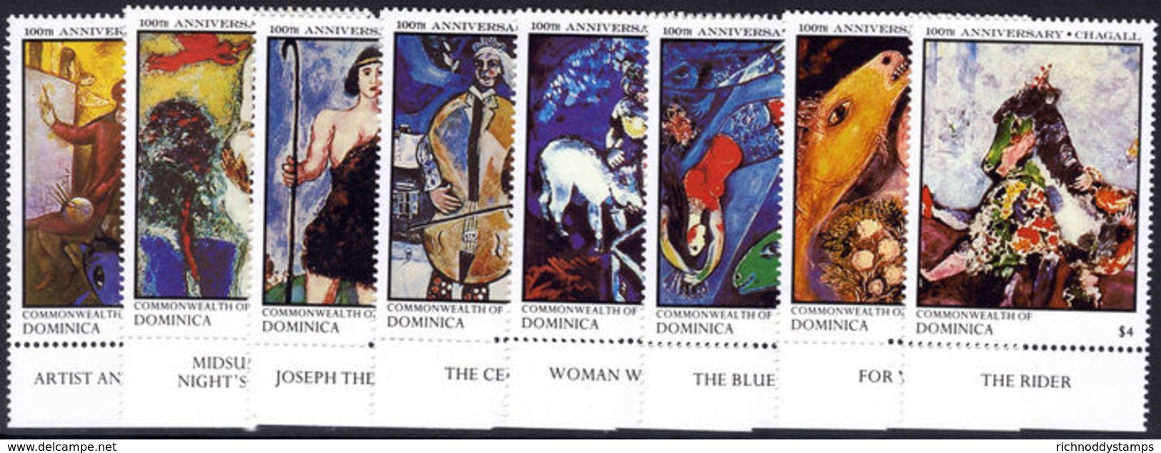 Dominica 1987 Marc Chagall Unmounted Mint. - Dominica (1978-...)