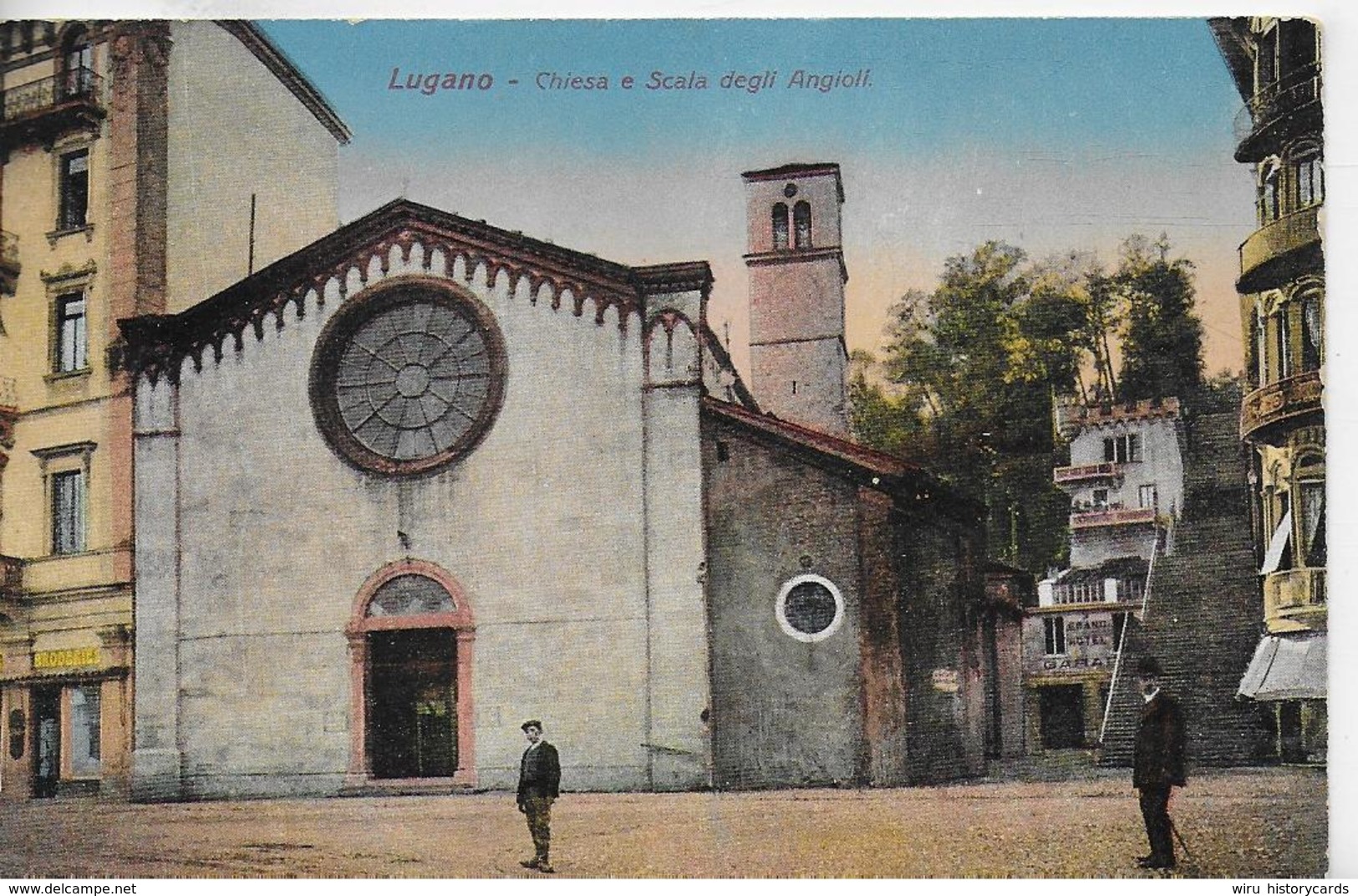 AK 0112  Lugano - Chiesa E Scala Degli Angioli Um 1921 - Sonstige & Ohne Zuordnung